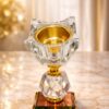 مبخرة فاخرة كريستال بقاعدة ذهبية – تصميم أنيق لتعطير المنزل